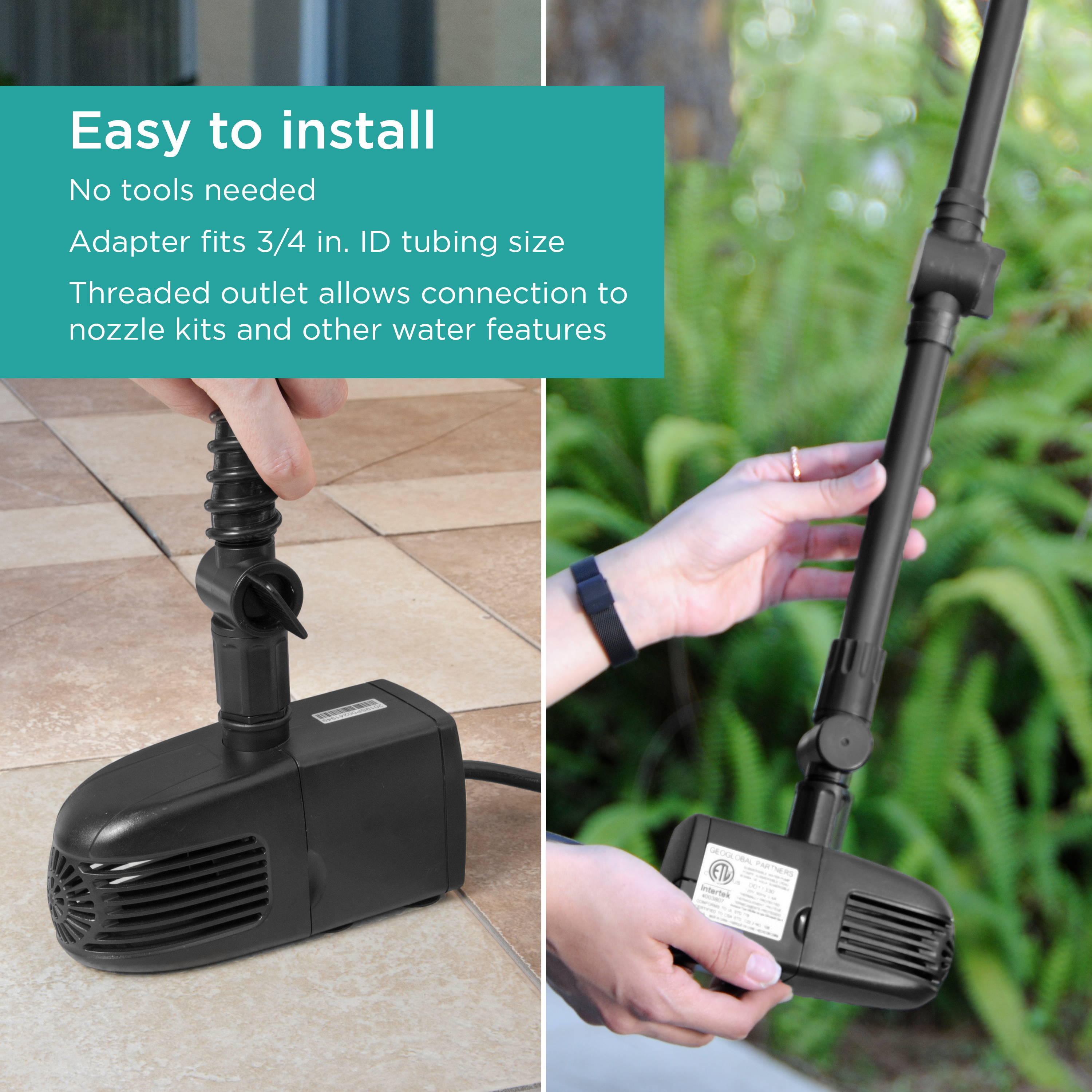 easy to install pond pump