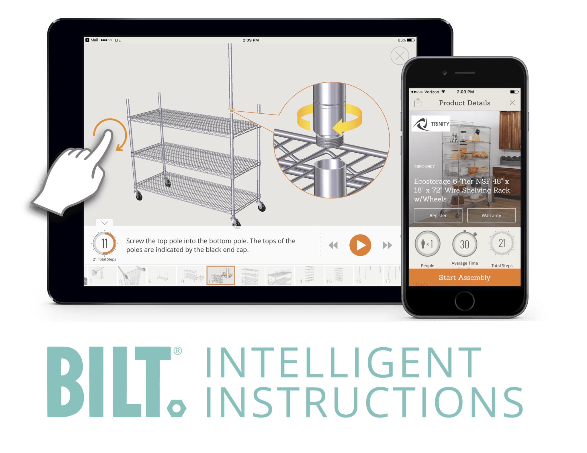 bilt intelligent instructions for tablet and mobile devices