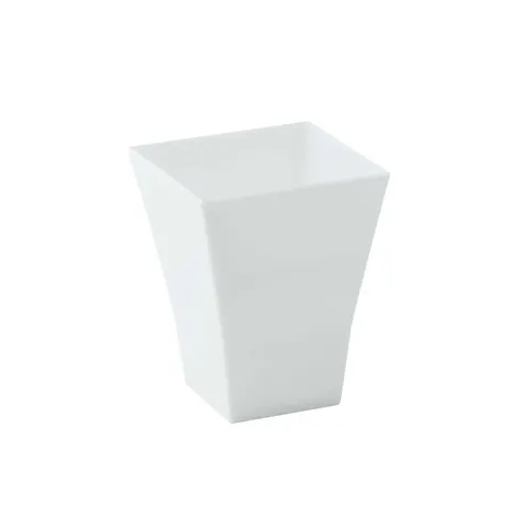 A square white portion cup