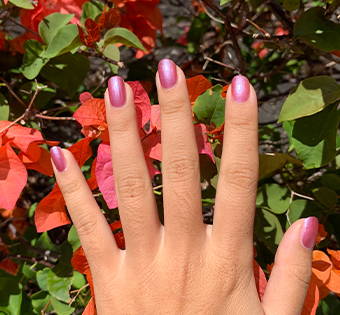 evening orchid non toxic nail polished hands with flowers