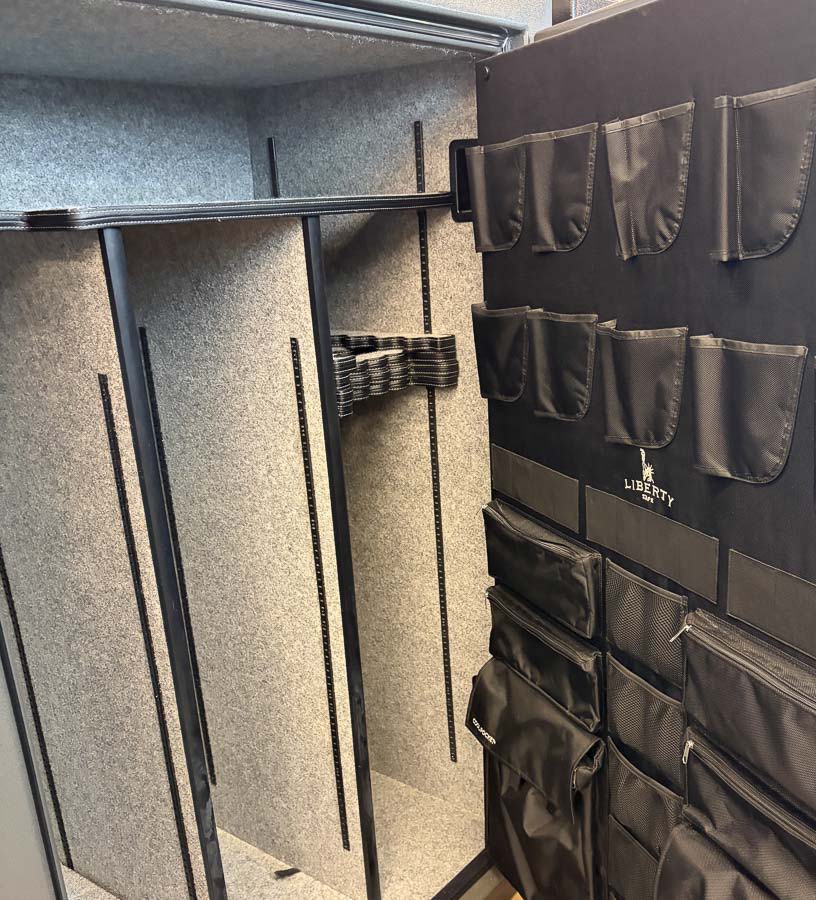 LIBERTY FATBOY gun safe exterior with sale price tag on door - SES spring cleaning sale