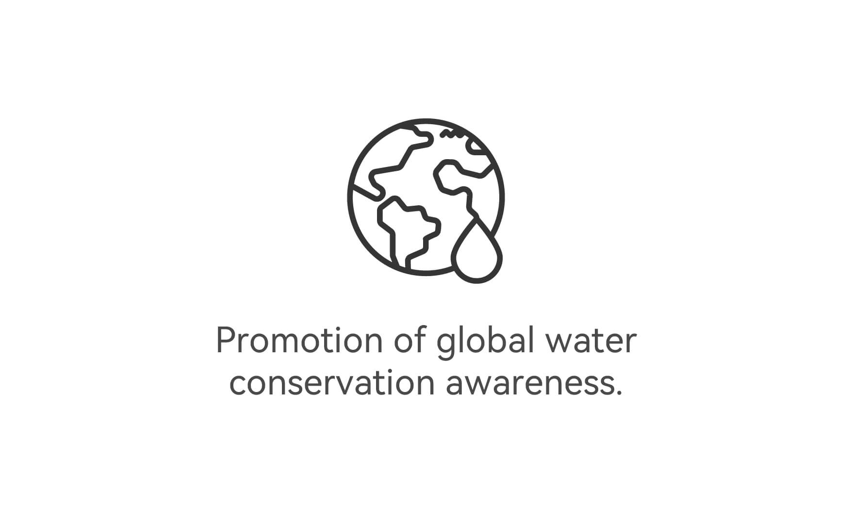 Promotion of global water conservation awareness.