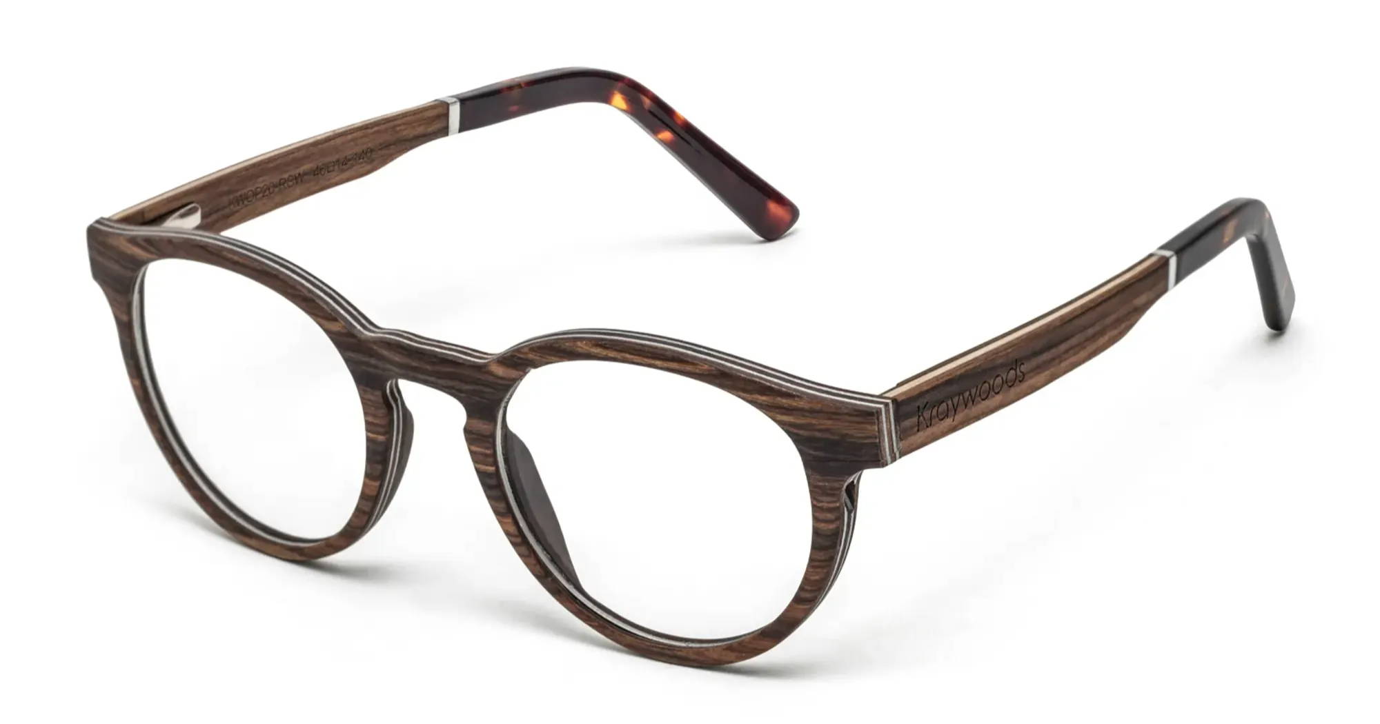 Round wood eyeglasses frame