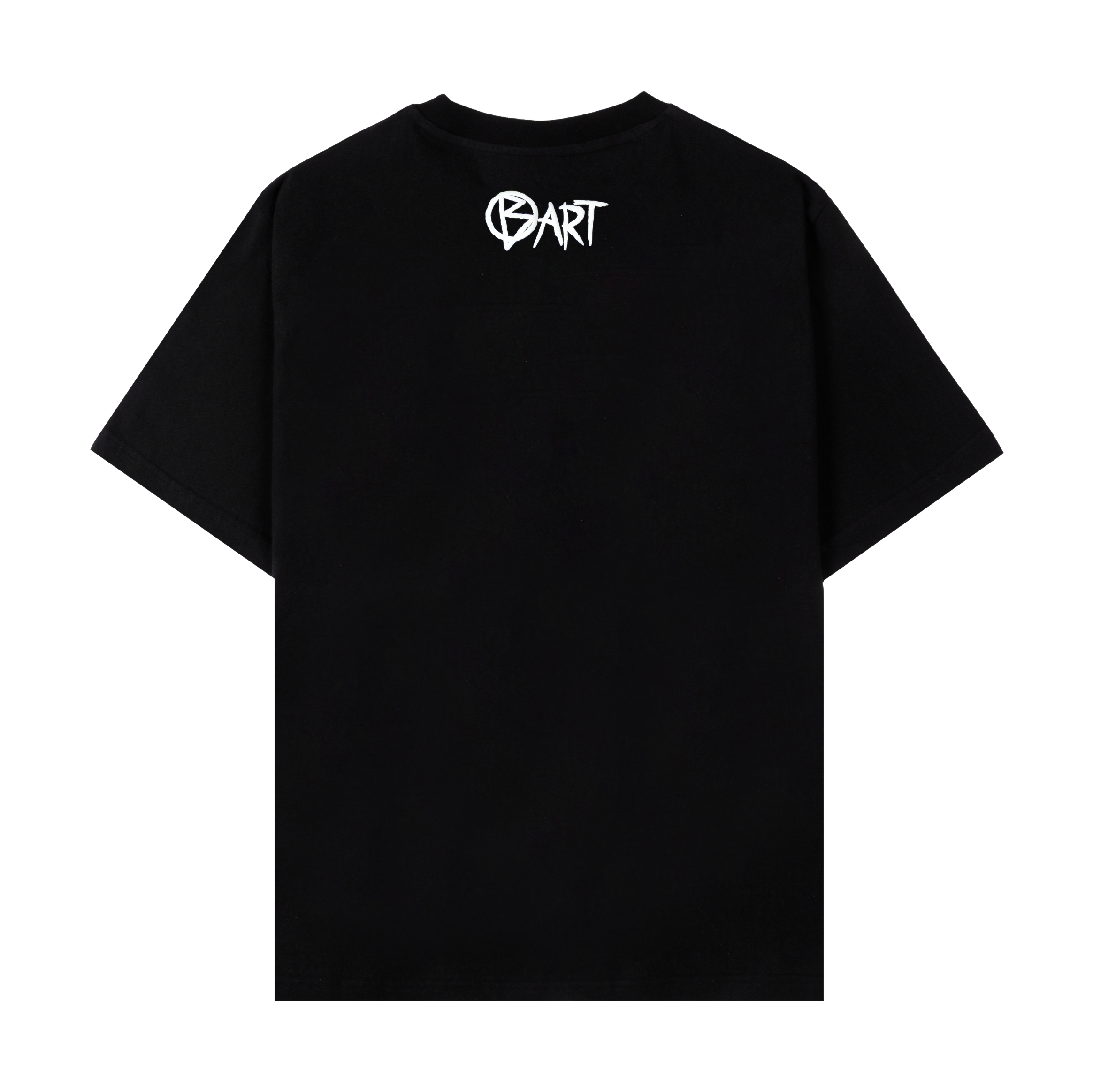 Black t-shirt featuring Bart Simpson playing basketball with various graphics.