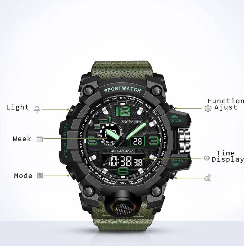 Men's Military Watch Tactical Model G-752 Schematic