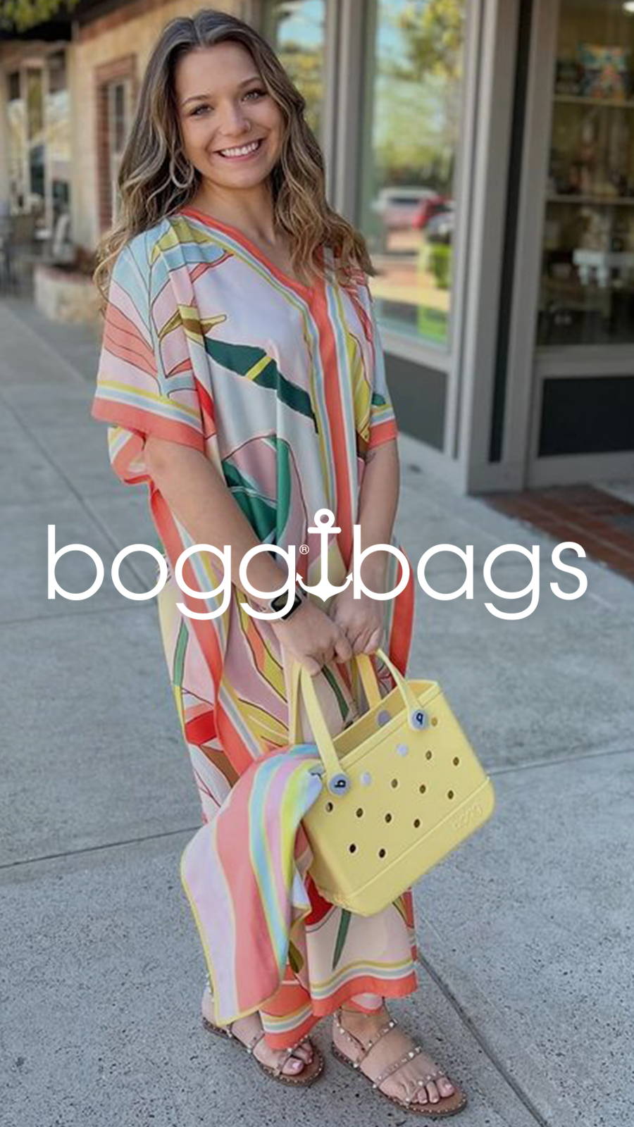 Woman holding a Bogg Bag