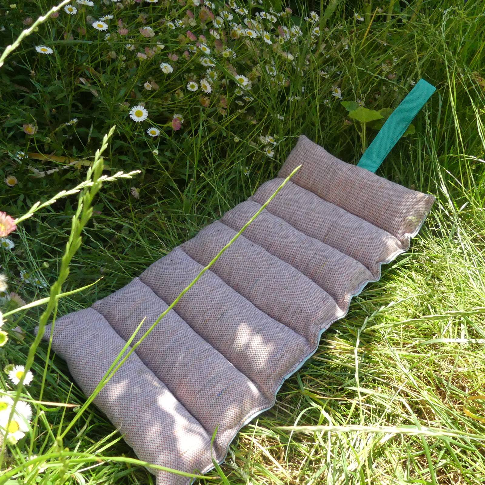 handmade kneeler on the grass