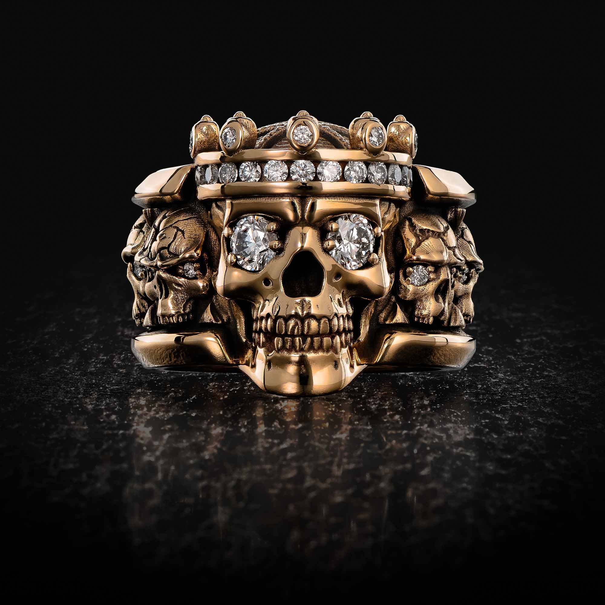 The 14K Jawbone Collection Guardian in the Family Ring with Diamonds