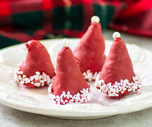 santa hat truffles