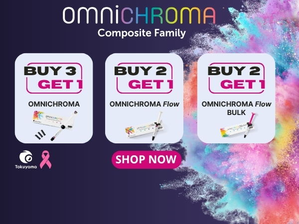 Promotional image for OmniChroma composite products with buy offers.