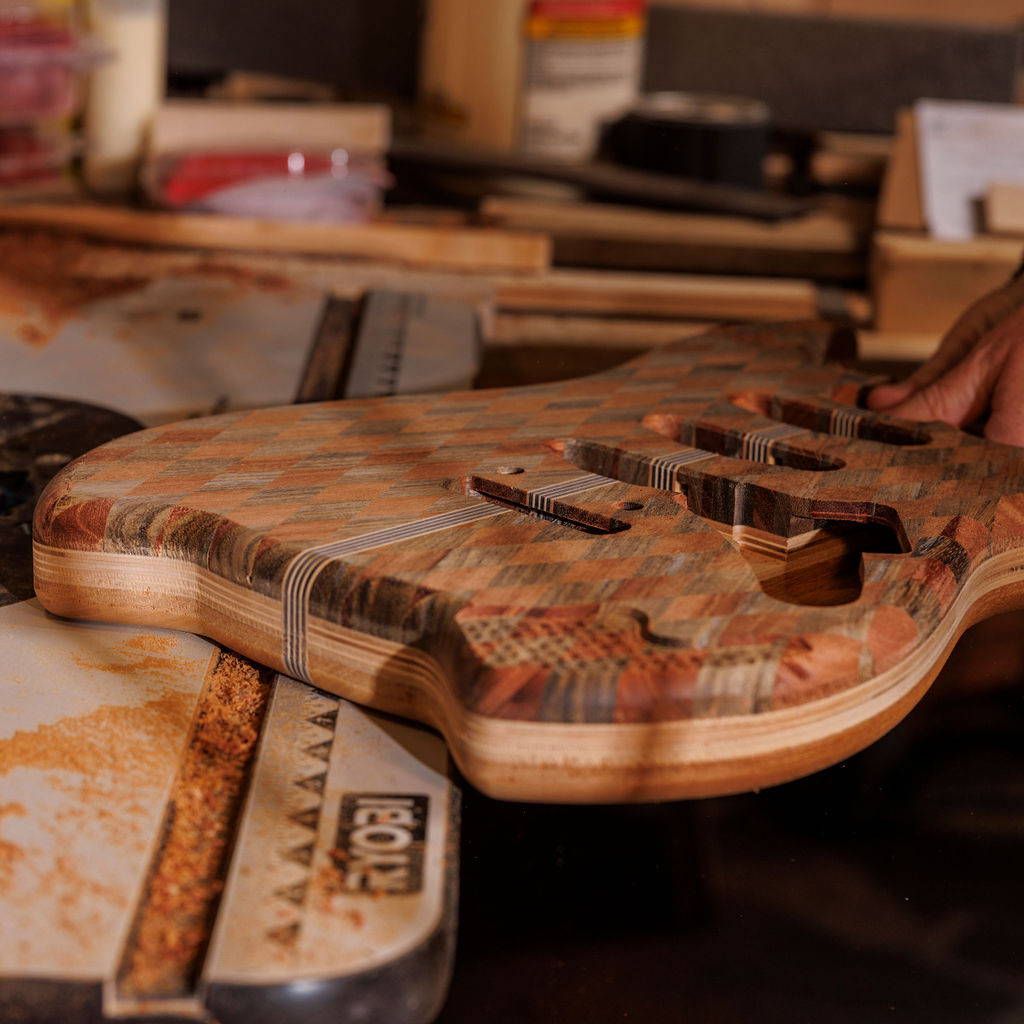 Work in progress crafting the guitar