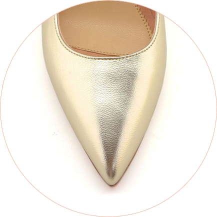 Champagne Gold Metallic Toe Box