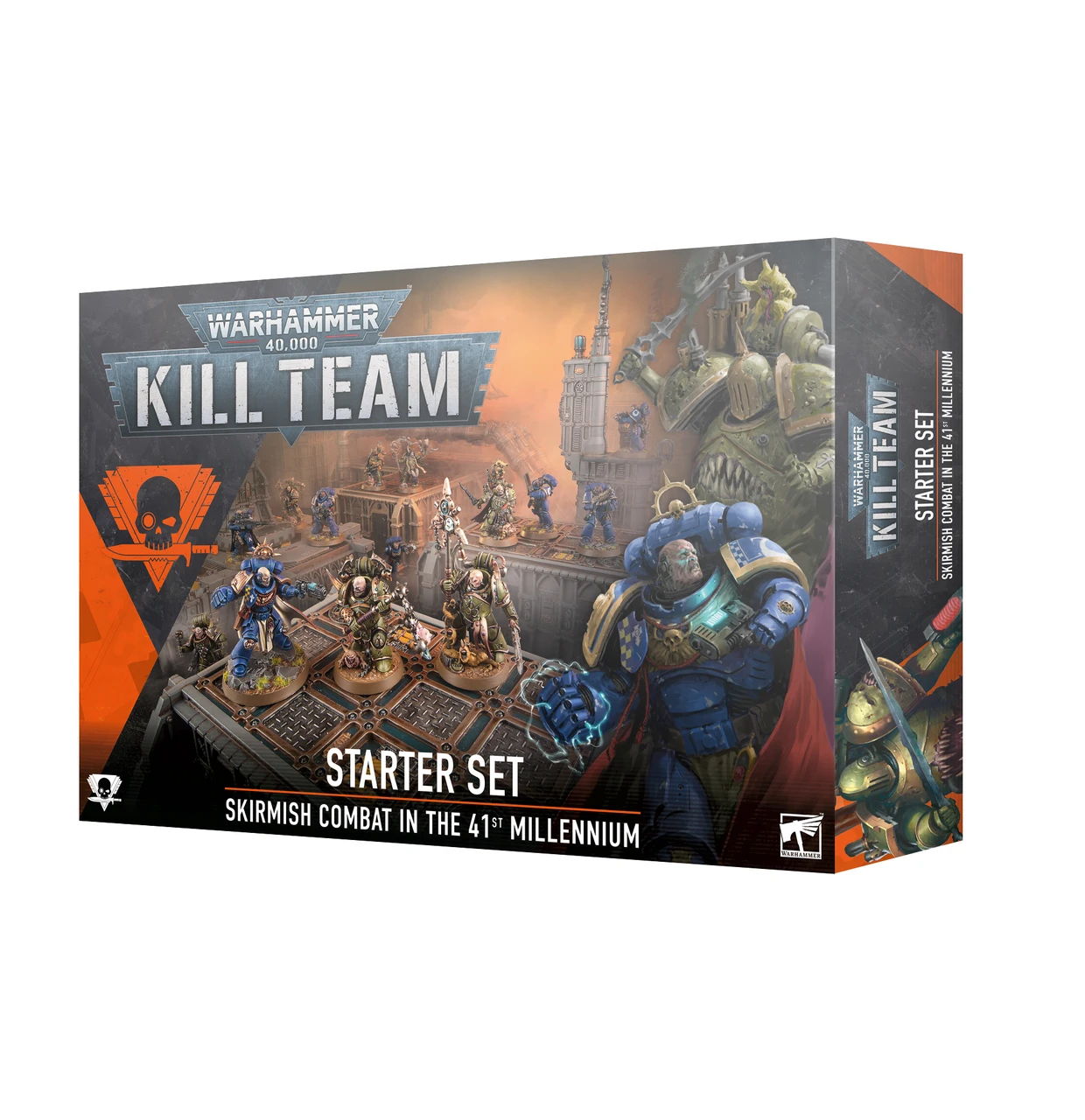Warhammer Kill Team starter set box with miniatures included.