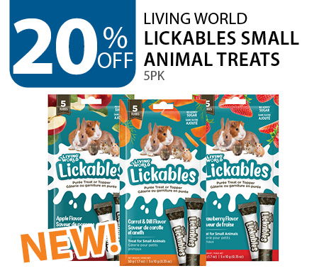 20% off Living World Lickables Small Animal Treats 5pk