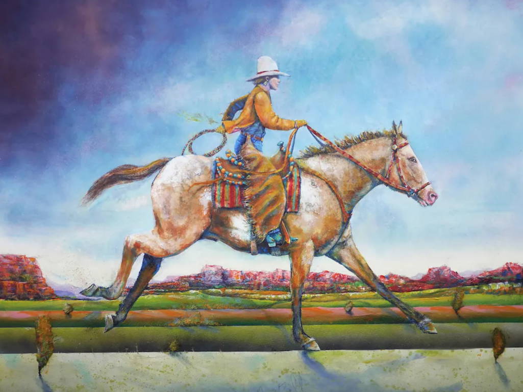 Russ Ball. Cowgirl Art. Cowboy Art. David Yarrow
