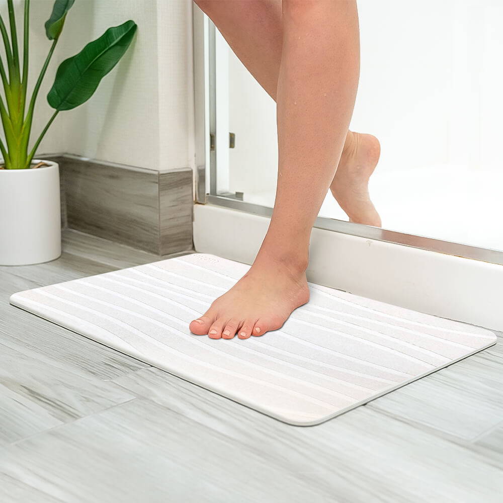 SUTERA - Stone Bath Mat, Diatomaceous Earth Shower Mat, Non-Slip