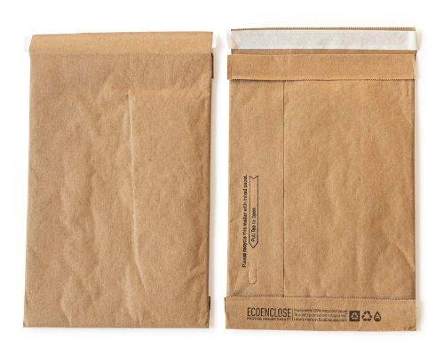 recycled padded paper mailer front and back