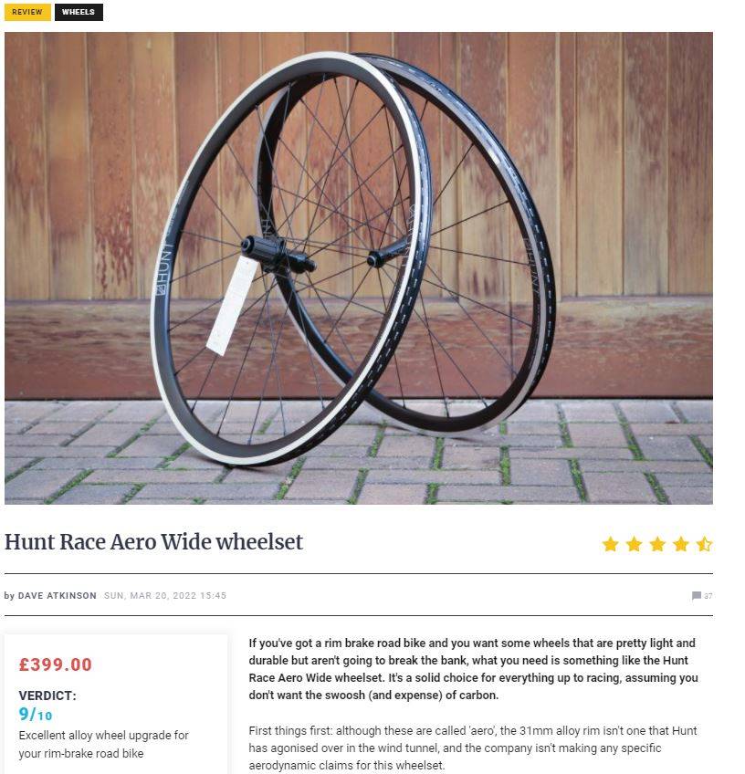 Road.cc review of the Hunt Race Aero Wide Wheelset