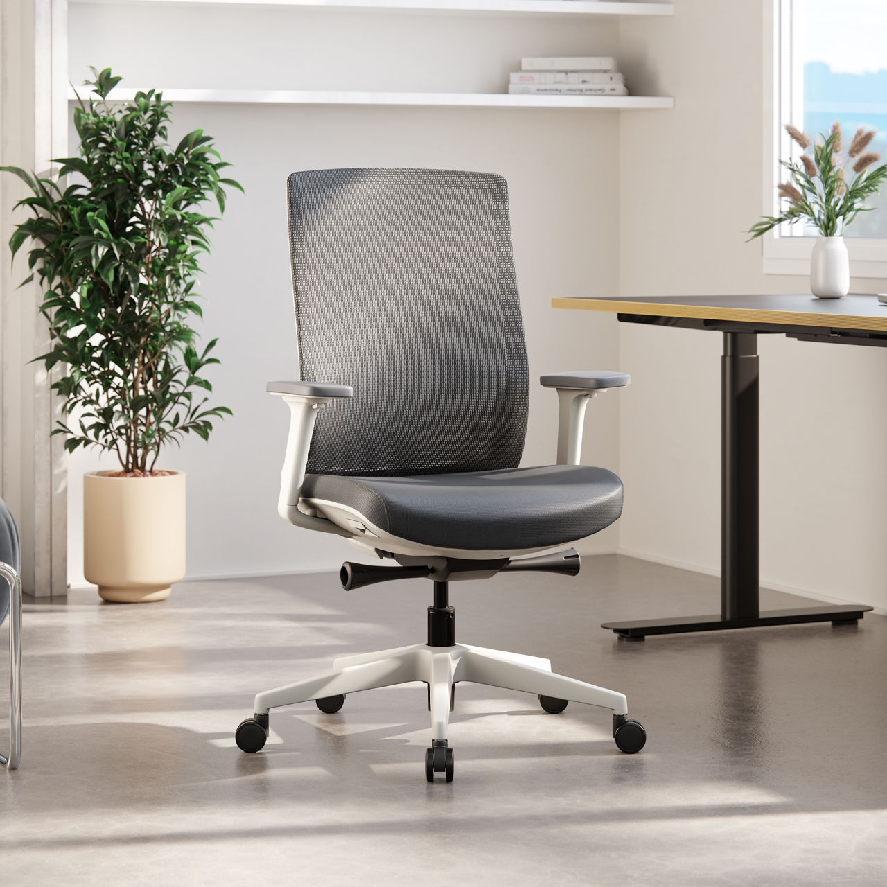 White ergonomic Ergo office chair Ergo a modern home office
