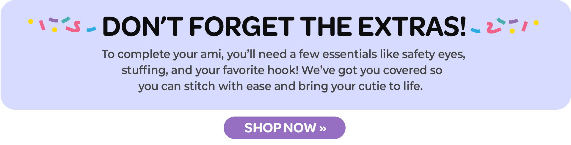 Text urging to remember extras for a purchase, with a 