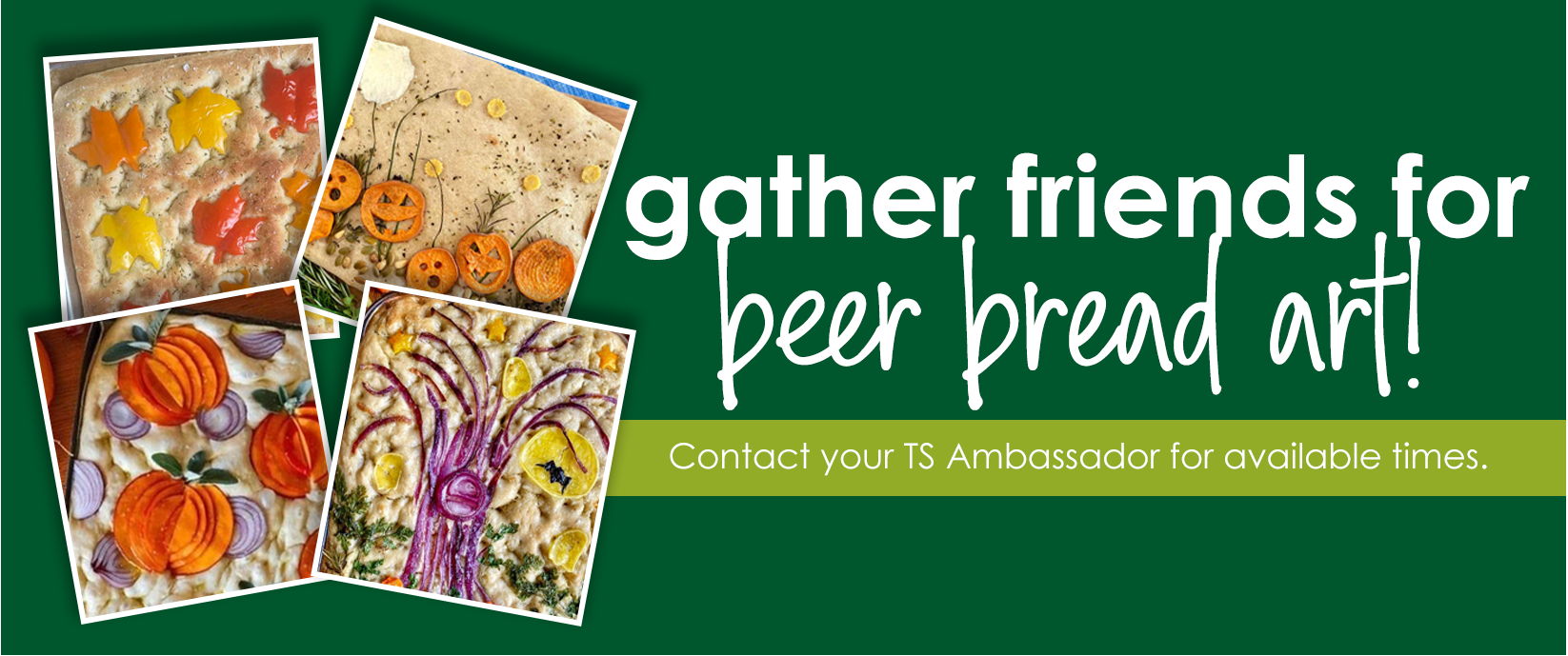 Gather friends for Beer Bread Art! Four Beer Bread Art creations with the text 