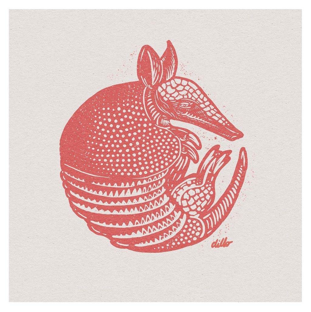 Armadillo Illustration with Engraving Style