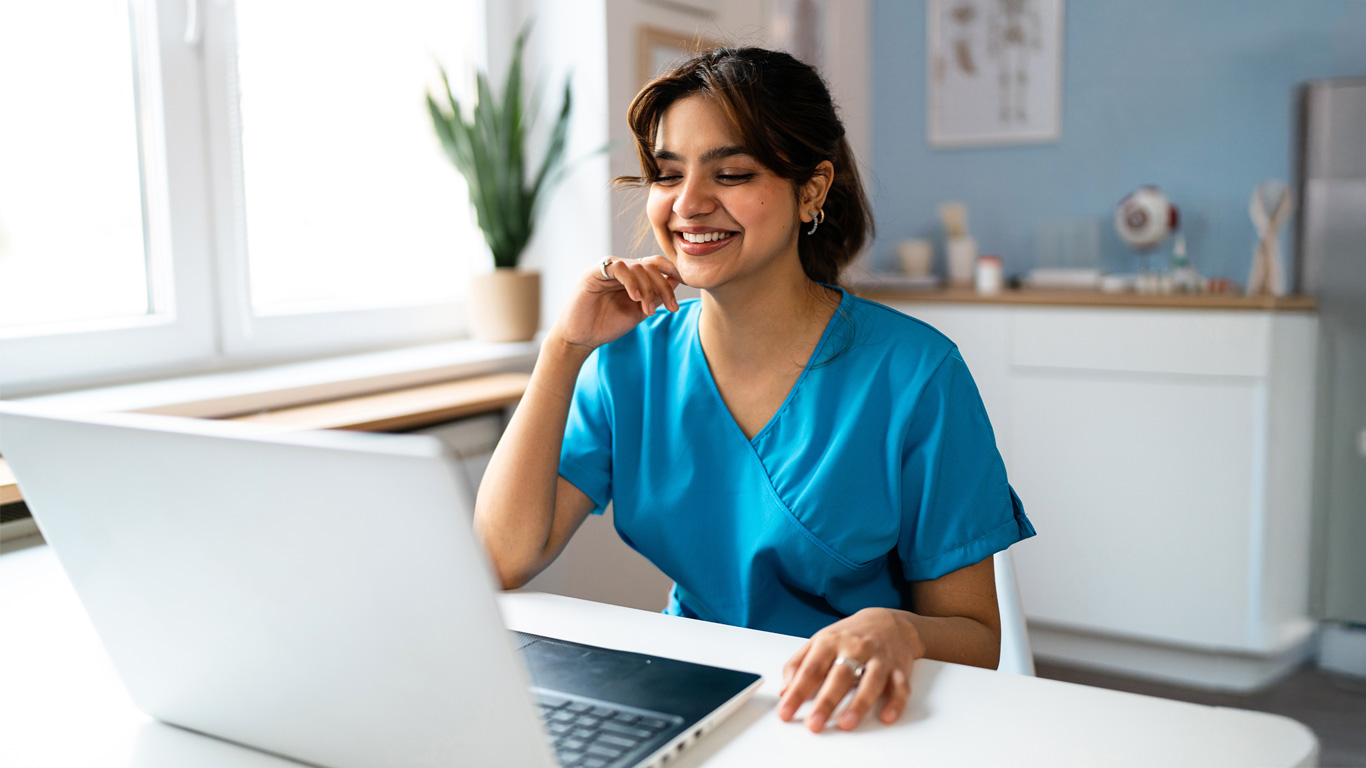 image of young nurse using jane AI for competency development