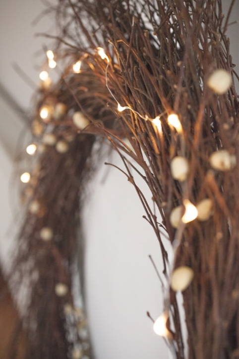 Couronne De Noël Artisanale Lumineuse – Décoration Murale Naturelle – Fait Main En France