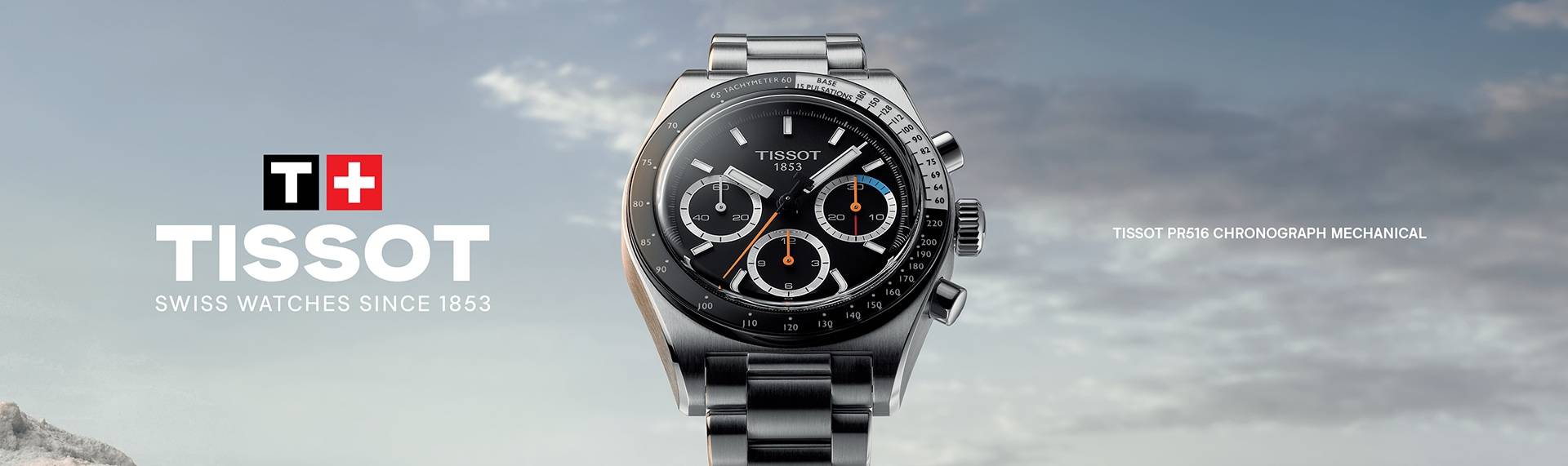Tissot watch banner PR516 chronograph mechanical