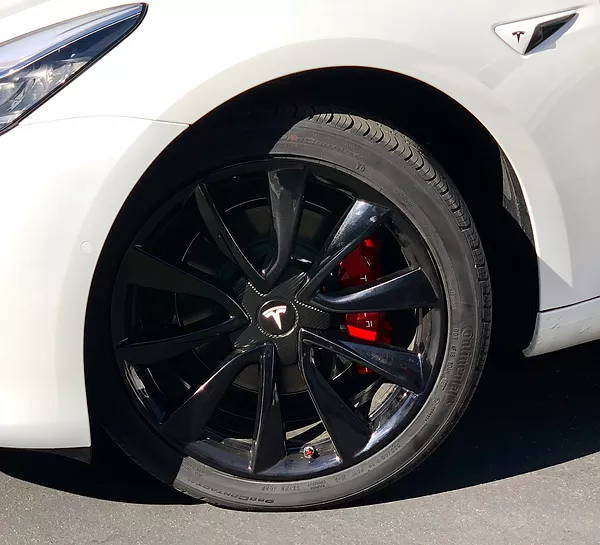 Powder coated Tesla wheel