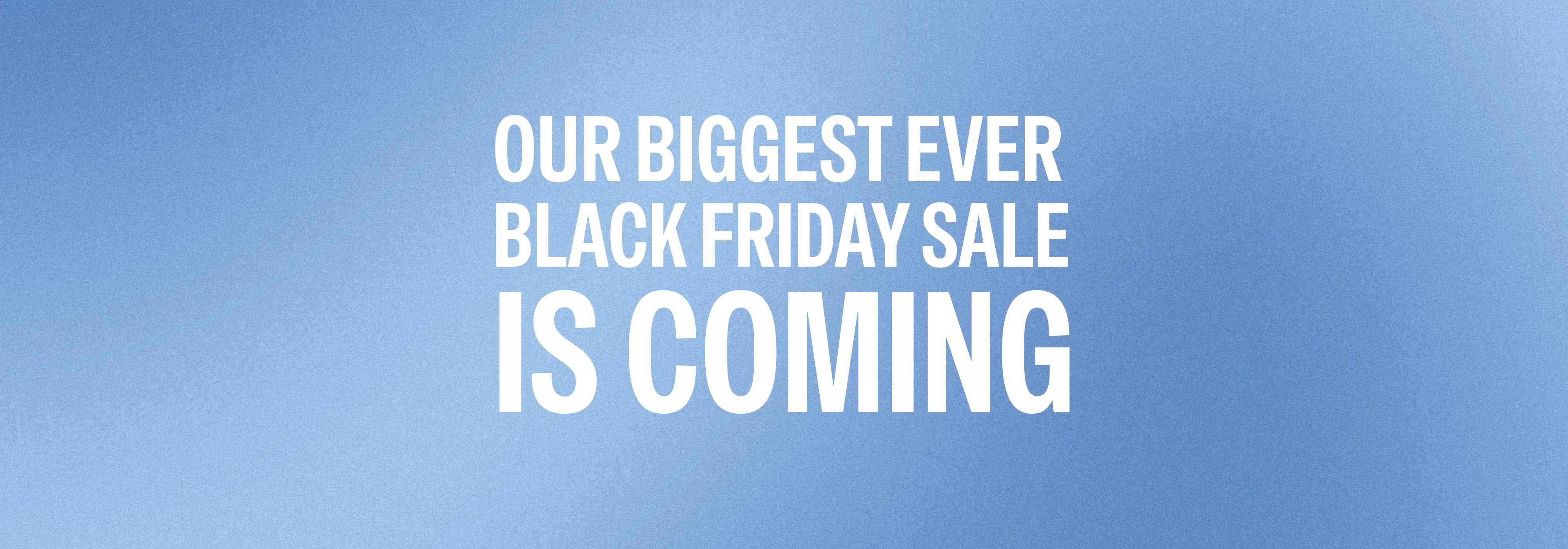Text announcing an upcoming Black Friday sale.