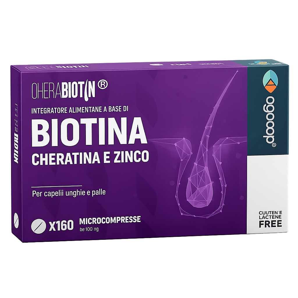Cherabiotin, integratore a base di Biotina, Cheratina e Zinco — 160 microcompresse