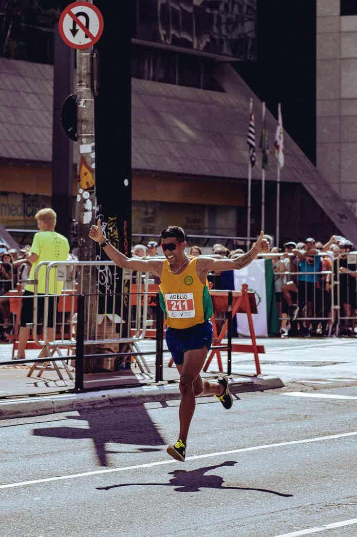 happy man in a race
