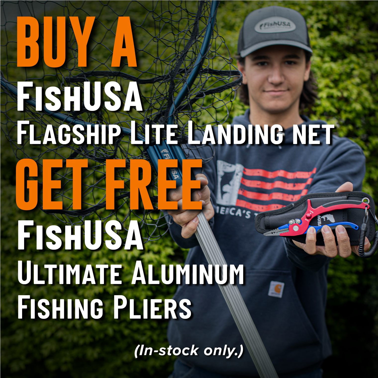 Buy A FishUSA Flagship Lite Landing Net Get Free FishUSA Ultimate Aluminum Fishing Pliers (In-stock only.)