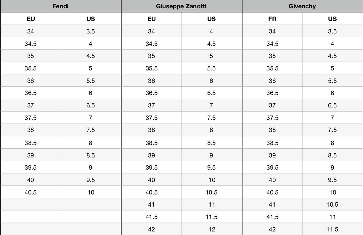 shoe size conversion women