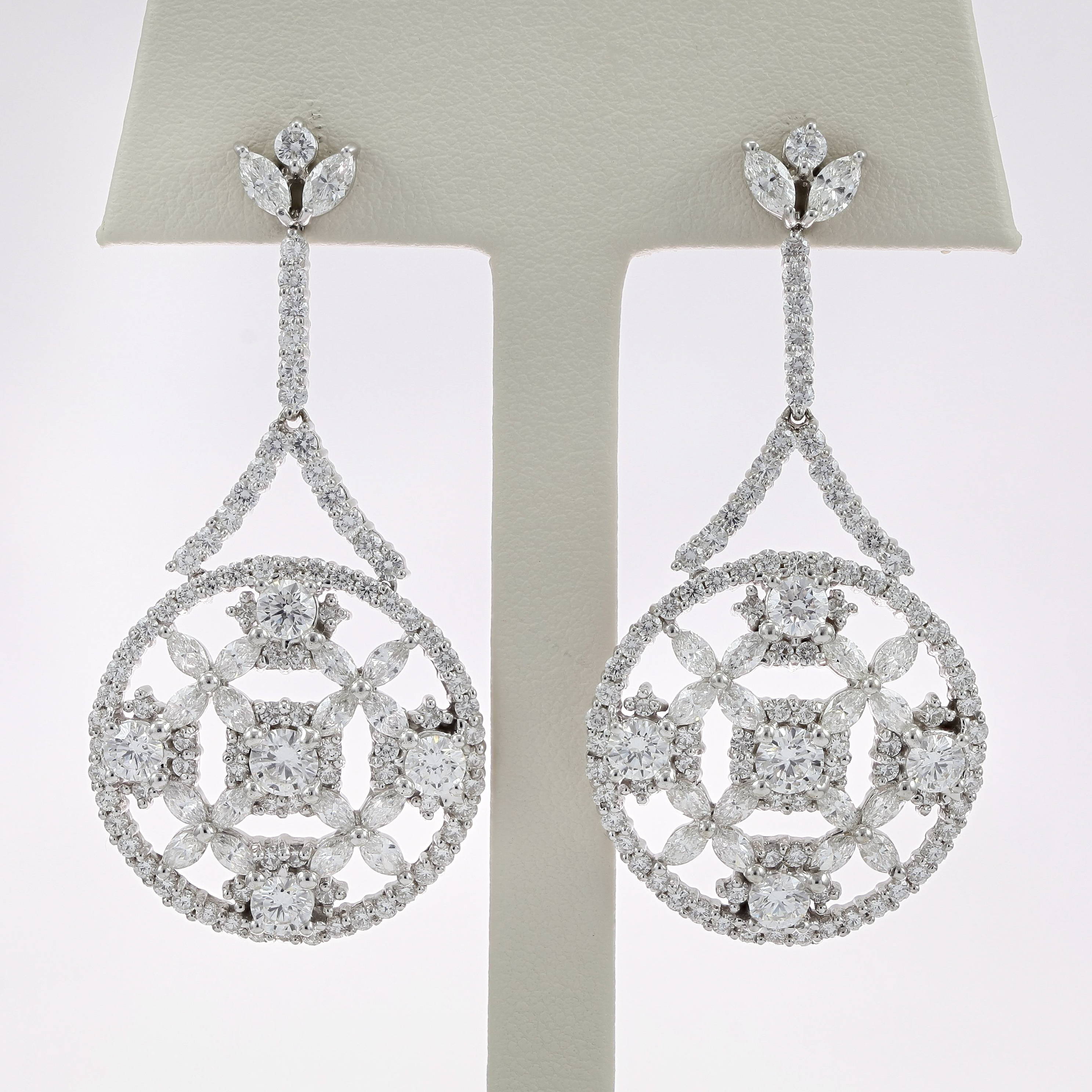 diamond dangle statement earrings
