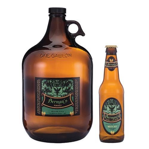 Growler and beer bottle