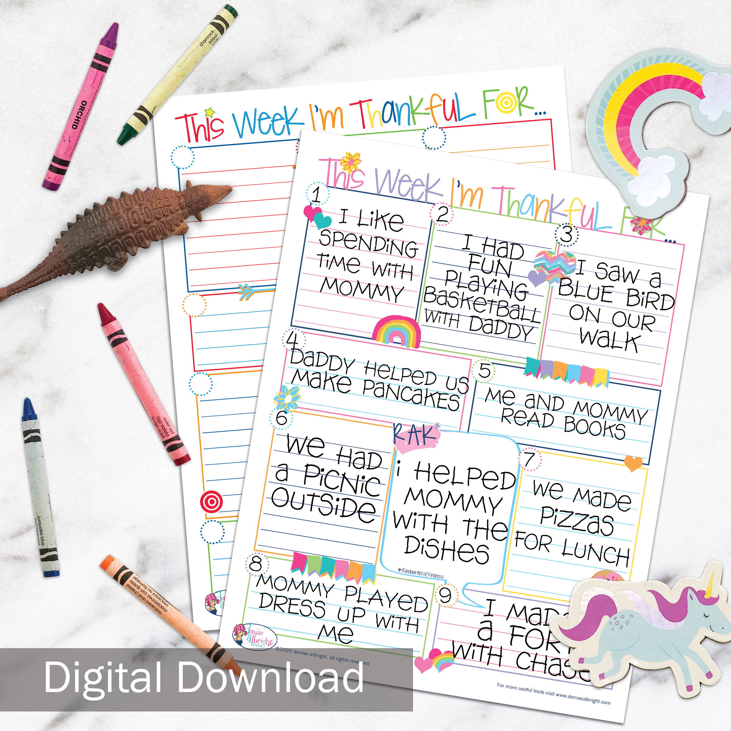 FREE Kid's Gratitude Worksheet Digital Download