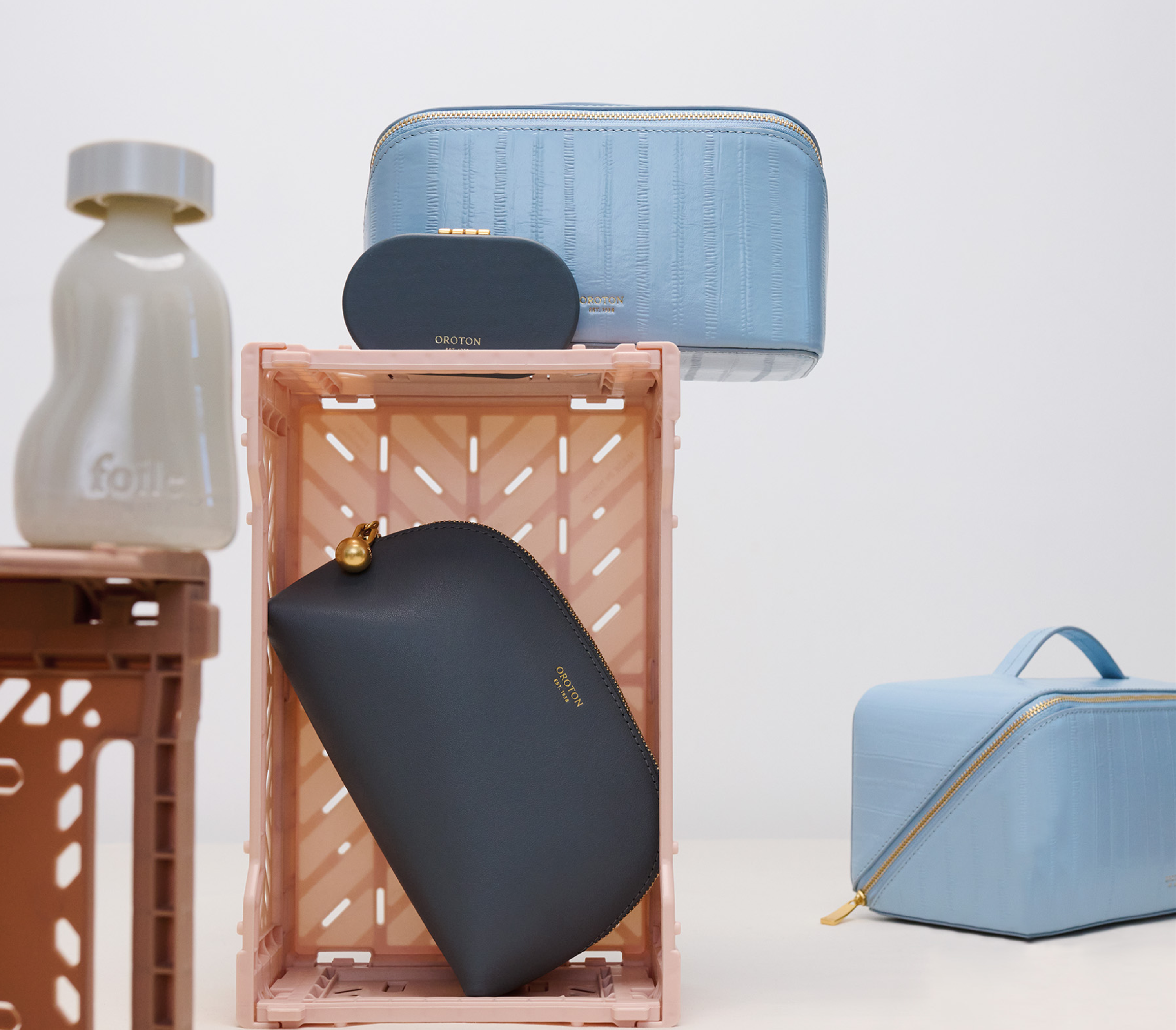 Oroton Navy and Pastel Blue Wallets
