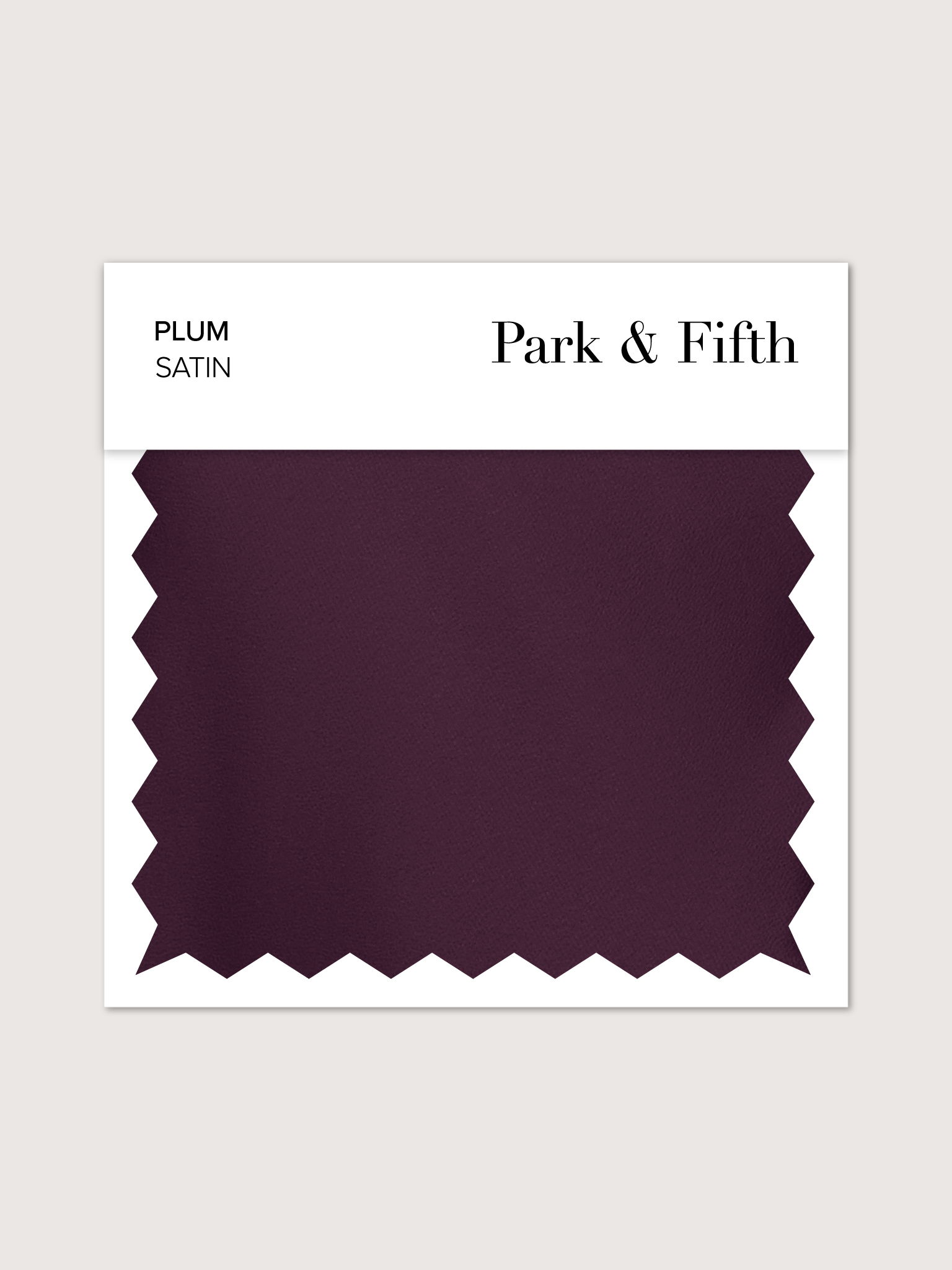 Plum satin fabric swatch from Park & Fifth.