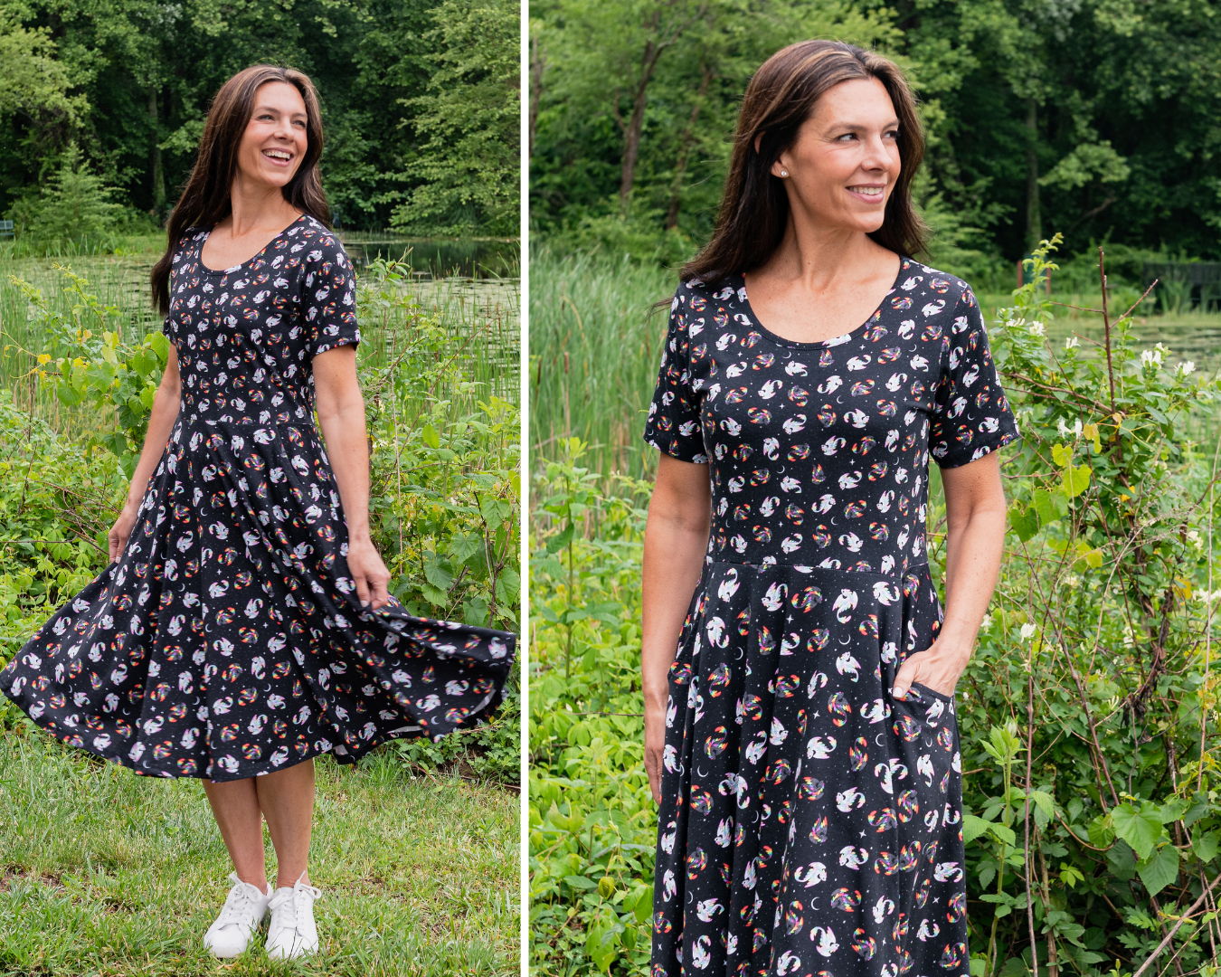 Svaha Zen and Harmony dragon print dress from Dragons and Beasties collaboration