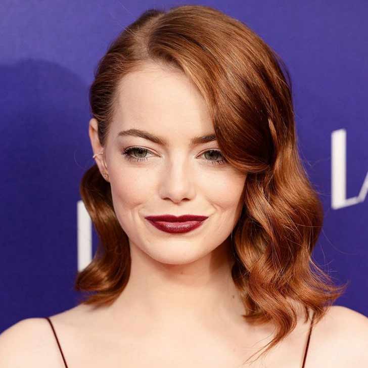 Emma Stone with curly hair 