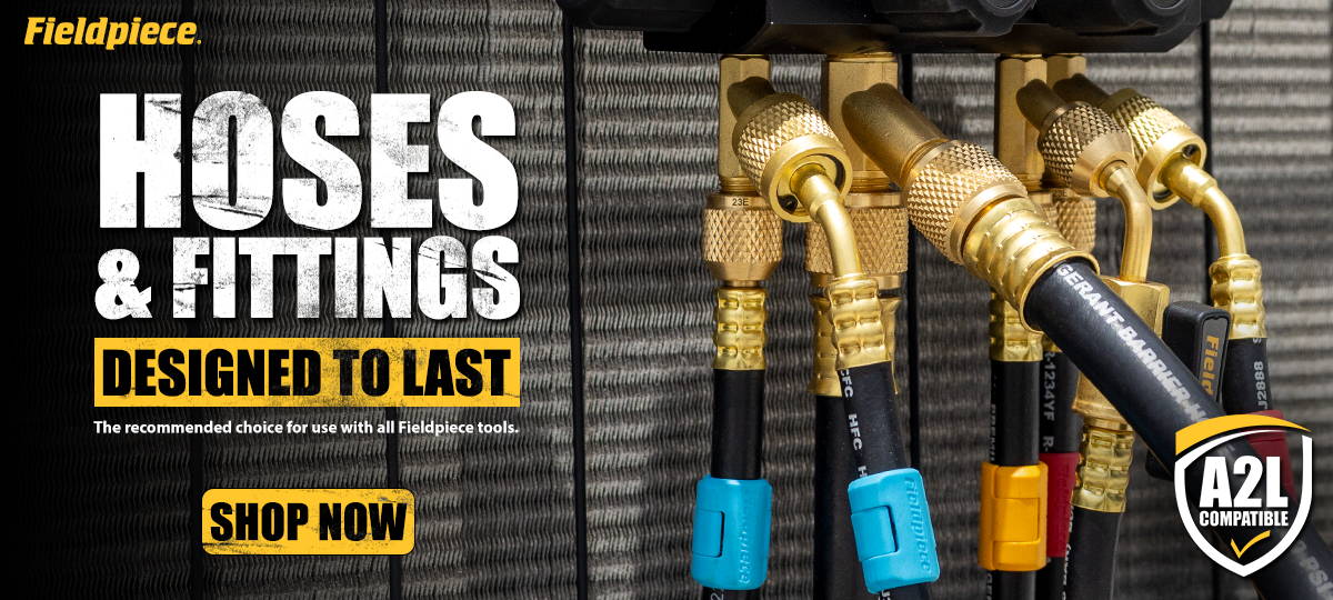 Fieldpiece Hoses are designed to last! The recommended fittings and hoses for use with Fieldpiece tools.