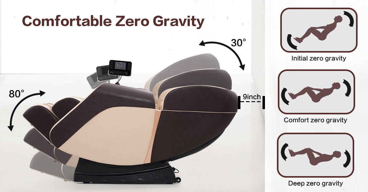 Asjmreye 3D Massage Chairs Zero Gravity Chair Full Body Airbags Massage With Heating,5 Automatic,Brown