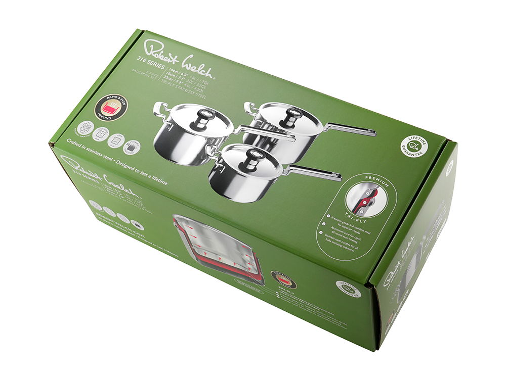 316 Series 3-piece cookware set in a gift box.