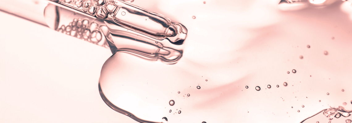 Abstract illustration of a hand holding a tool, with fluid-like shapes.