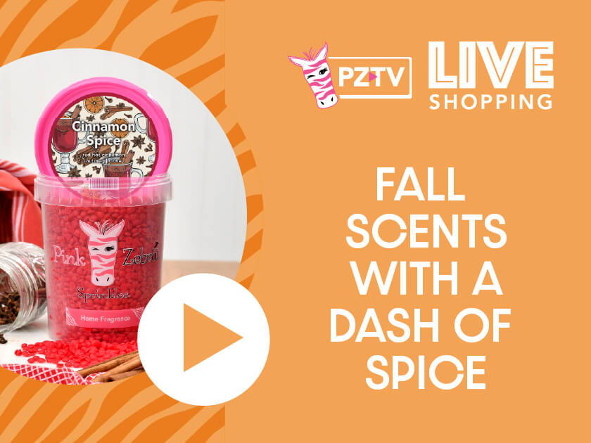 Fall scents with a dash of spice; PZTV live shopping graphic.