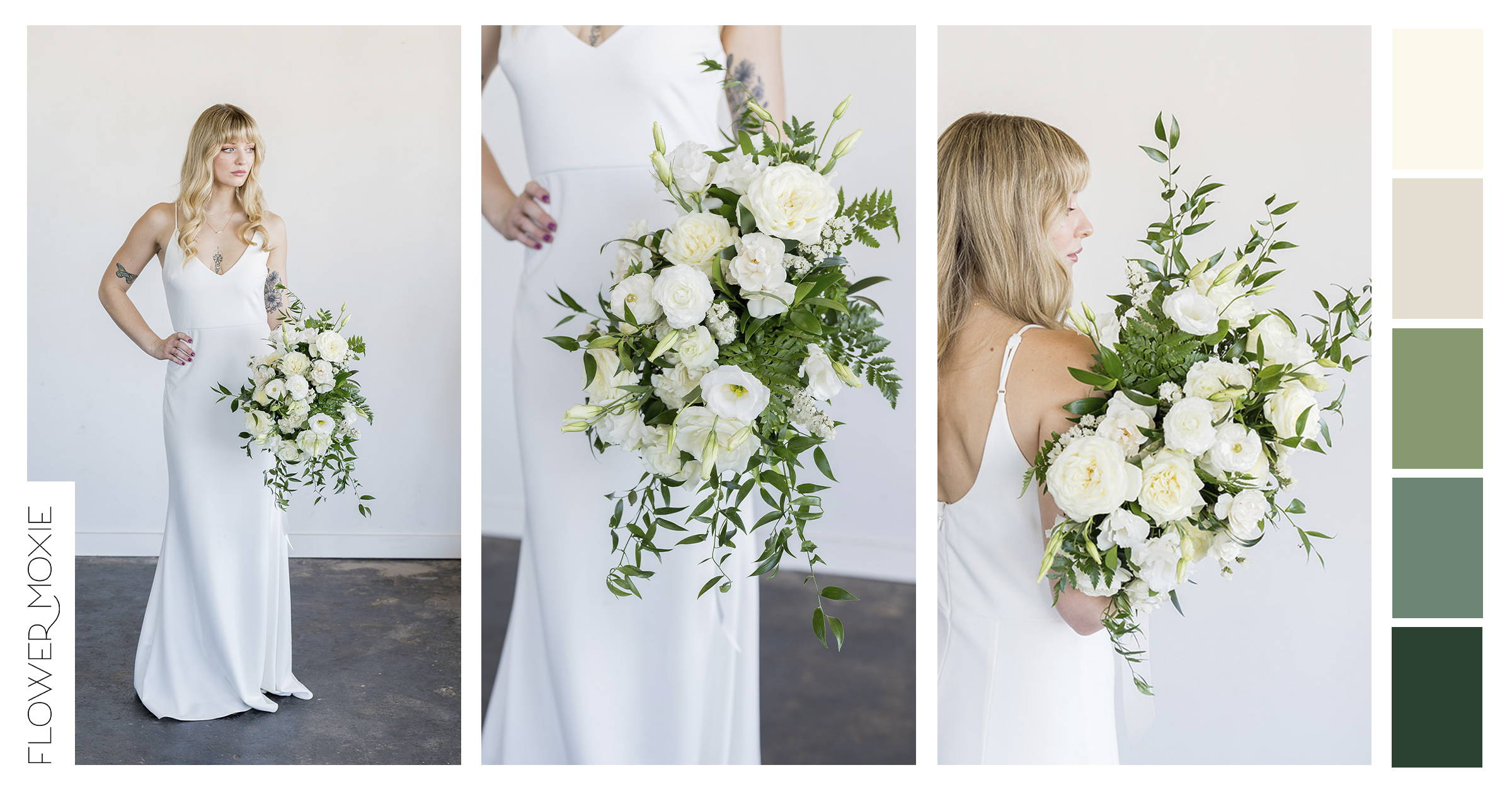 cream and green bridal bouquet inspiration