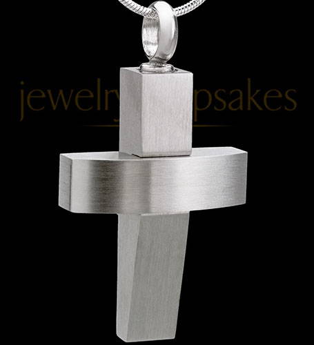 Stainless Modern Cross Cremation Jewelry