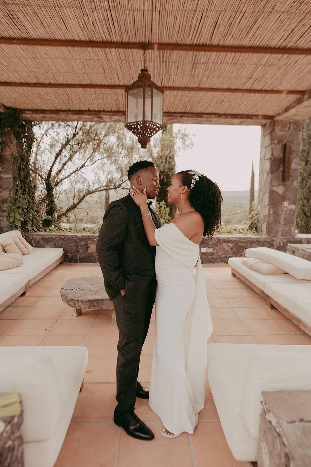 Bride and Groom smiling together